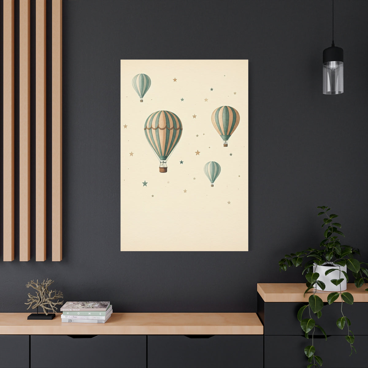 Dreamy Hot Air Balloon Nursery Wall Art & Canvas Print
