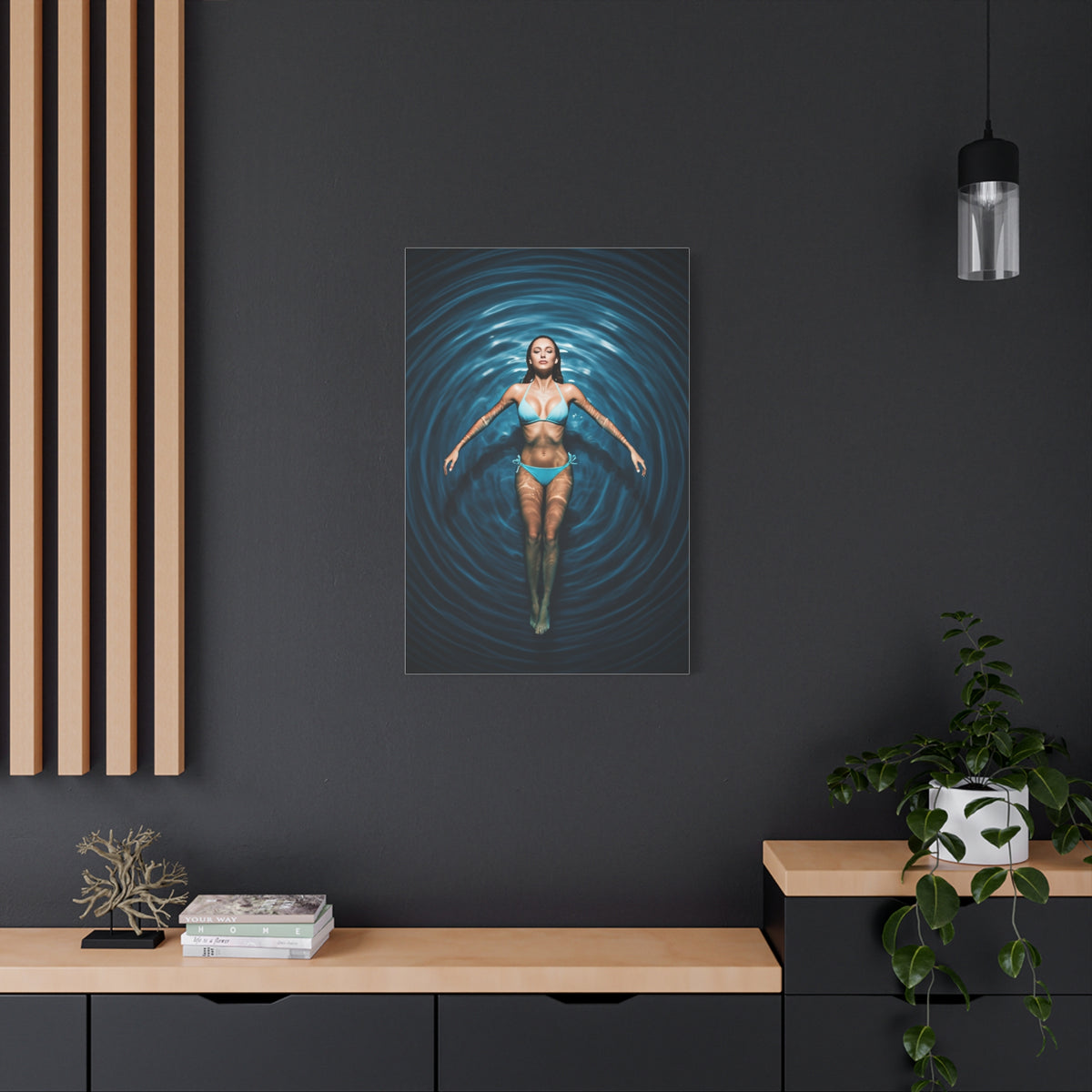 Floating Serenity in Deep Blue Pool Wall Art & Canvas Prints