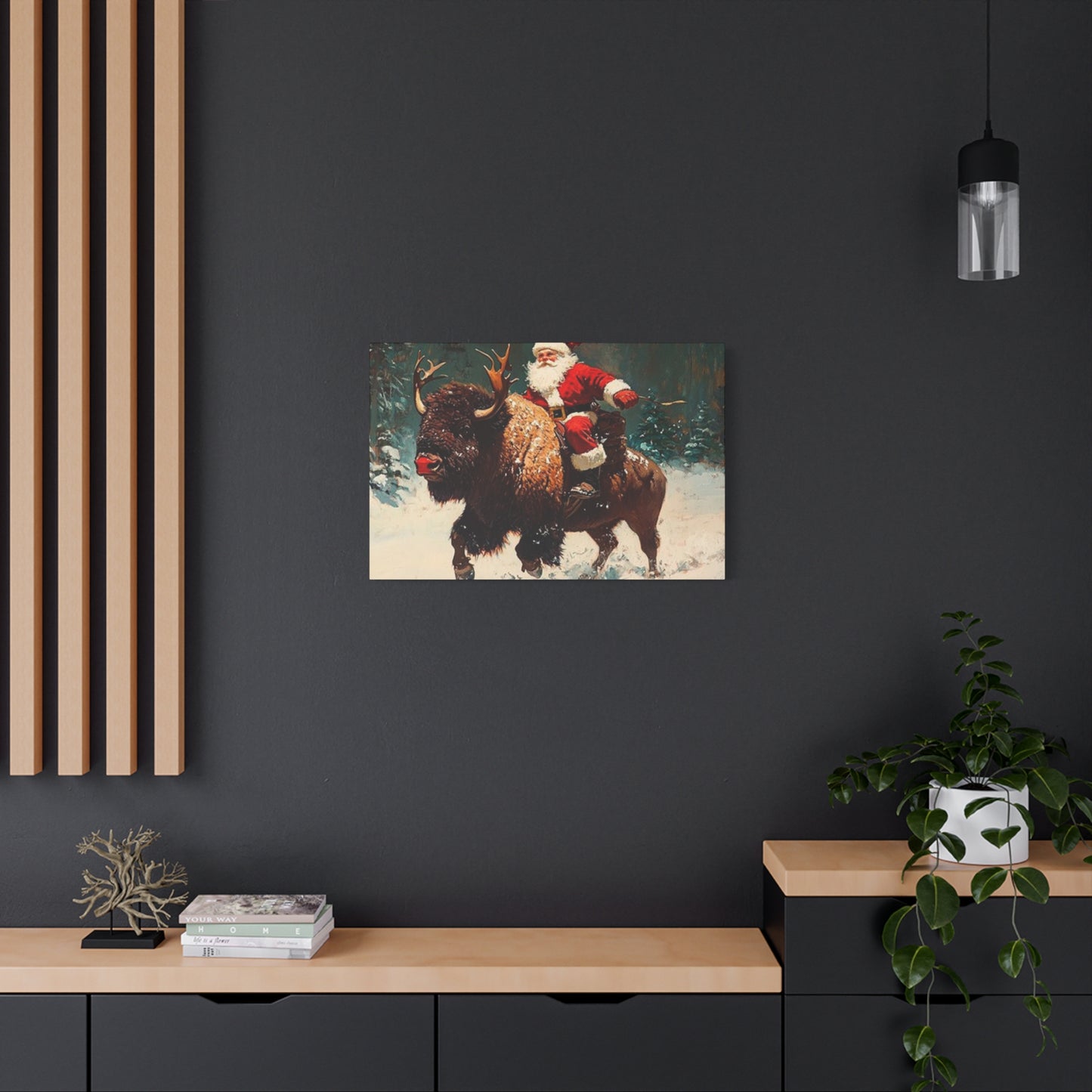 Santa Claus On Yak Wall Art & Canvas Prints