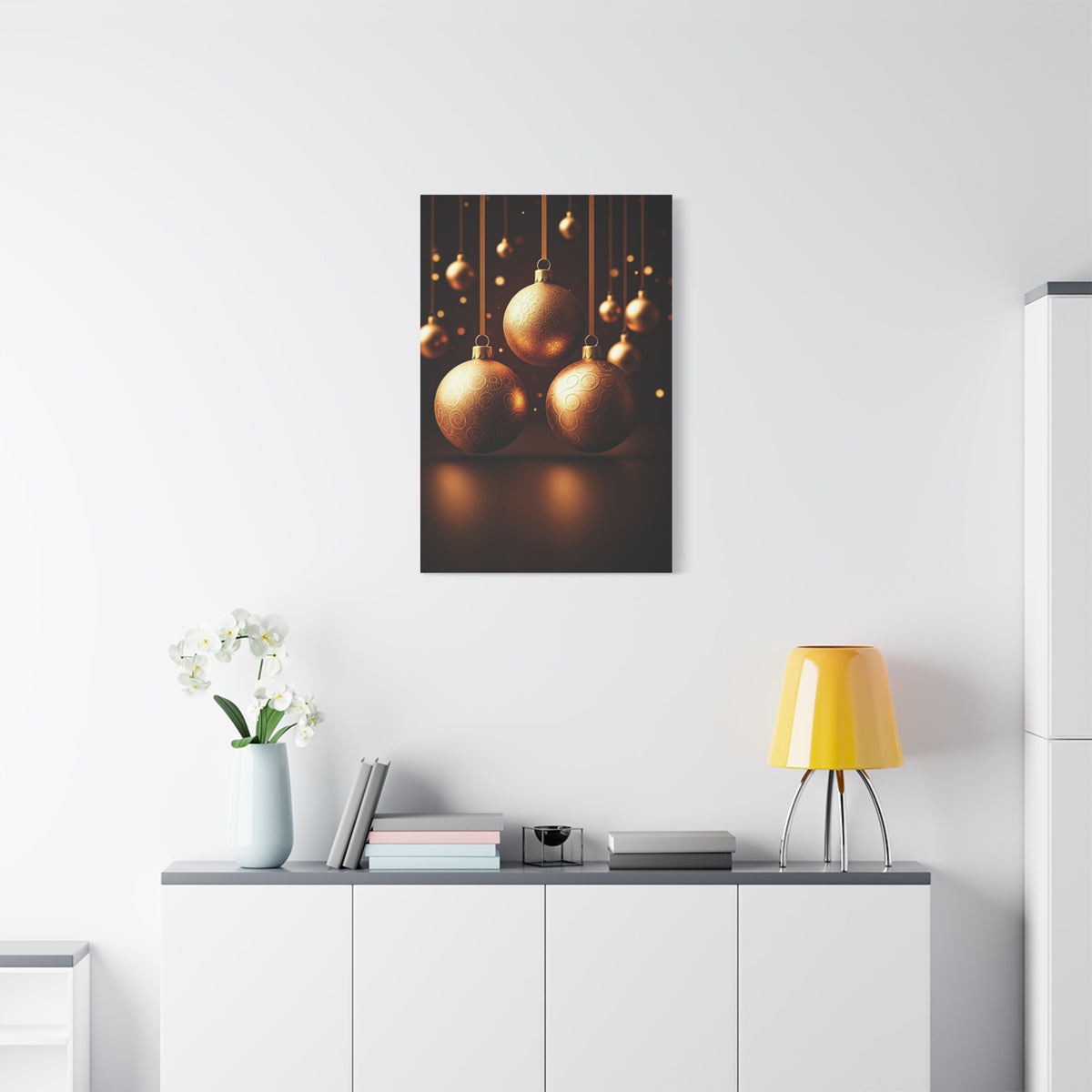 Golden Christmas Ornaments Elegance Wall Art & Canvas Print