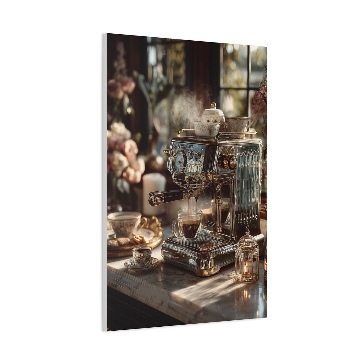 Luxury Espresso Machine Café Scene Wall Art & Canvas Print