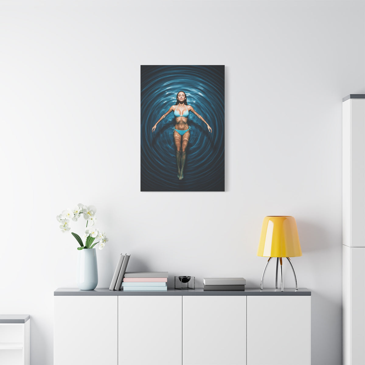 Floating Serenity in Deep Blue Pool Wall Art & Canvas Prints