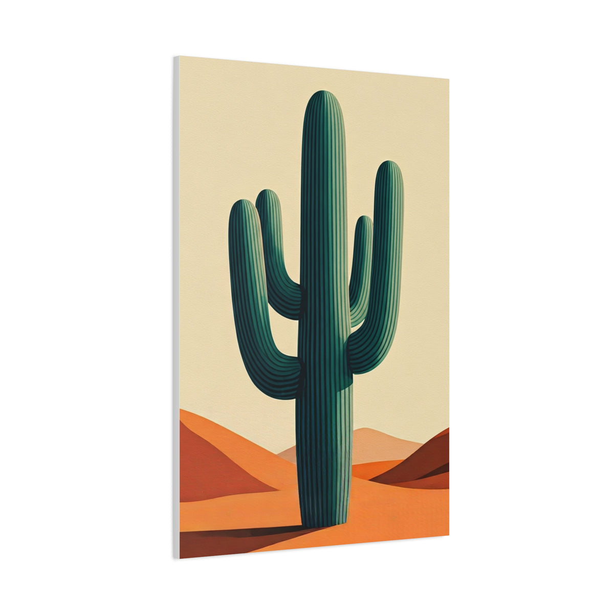 Minimalist Desert Saguaro Landscape Illustration Wall Art & Canvas Prints