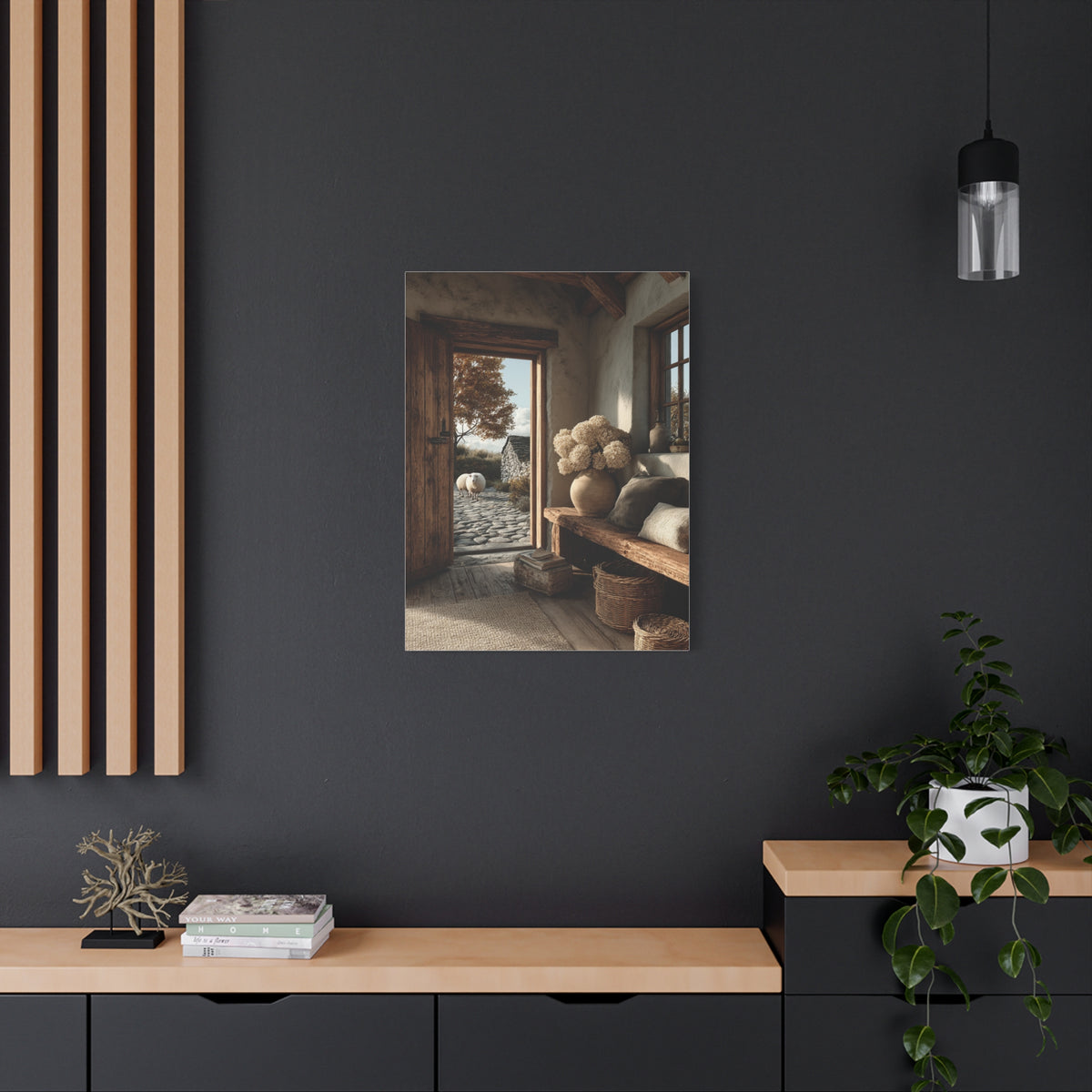 Farmhouse Entryway Open Door Scene Wall Art & Canvas Print