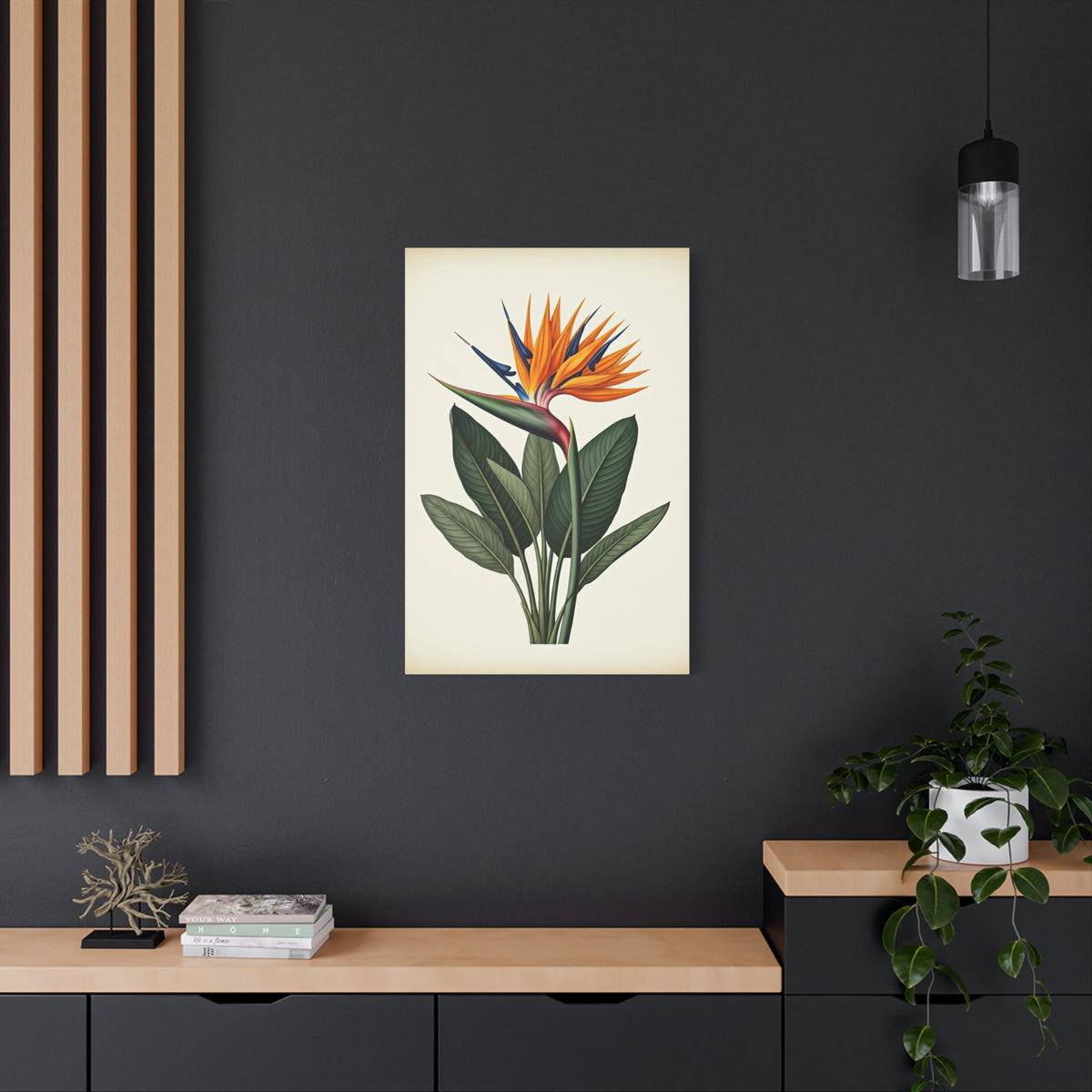 Tropical Bird of Paradise Illustration Wall Art & Canvas Prints