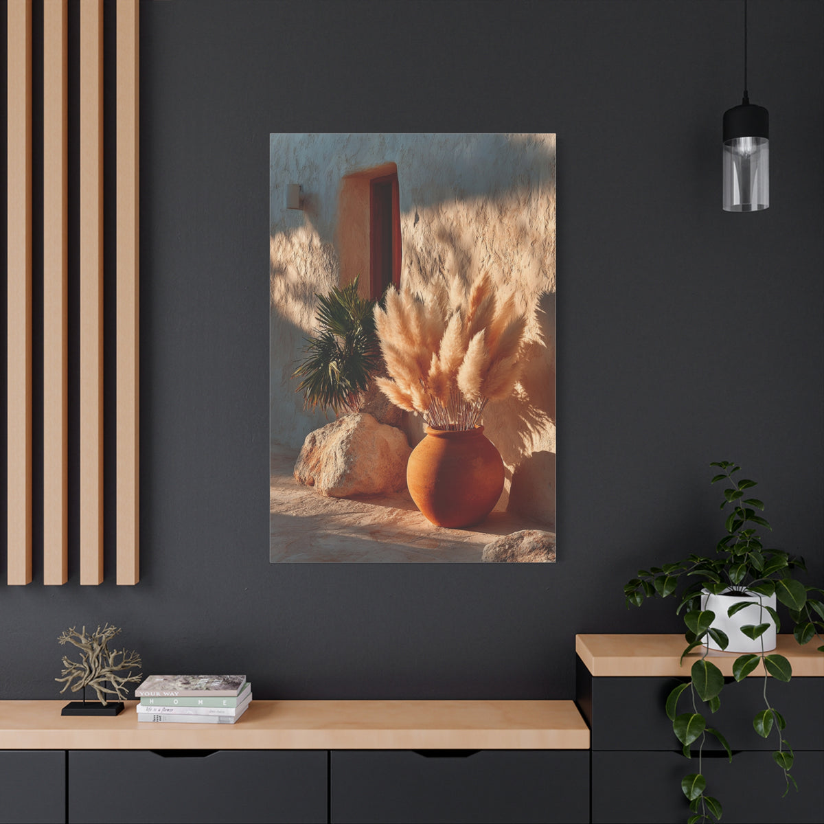 Pampas Grass Terracotta Still Life Wall Art & Canvas Print