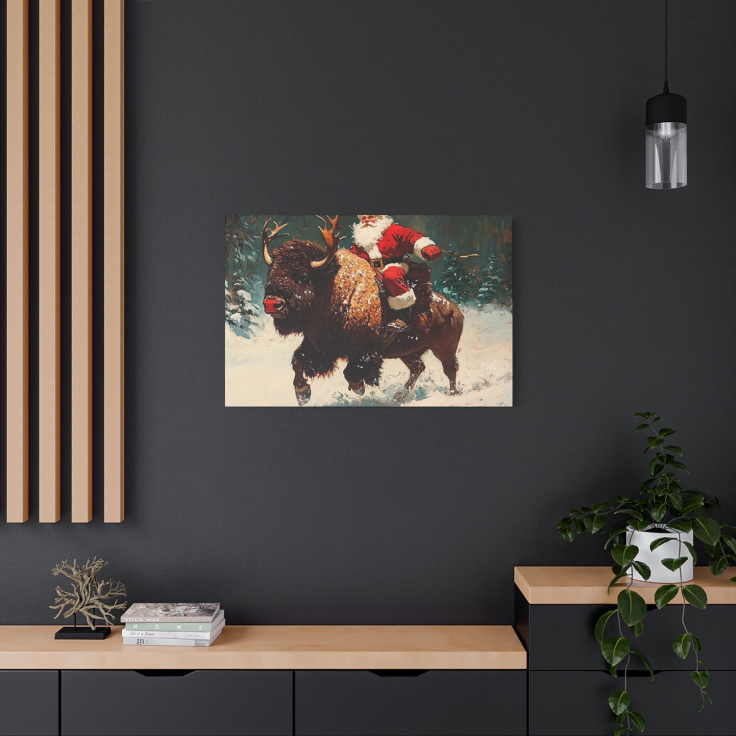 Santa Claus On Yak Wall Art & Canvas Prints