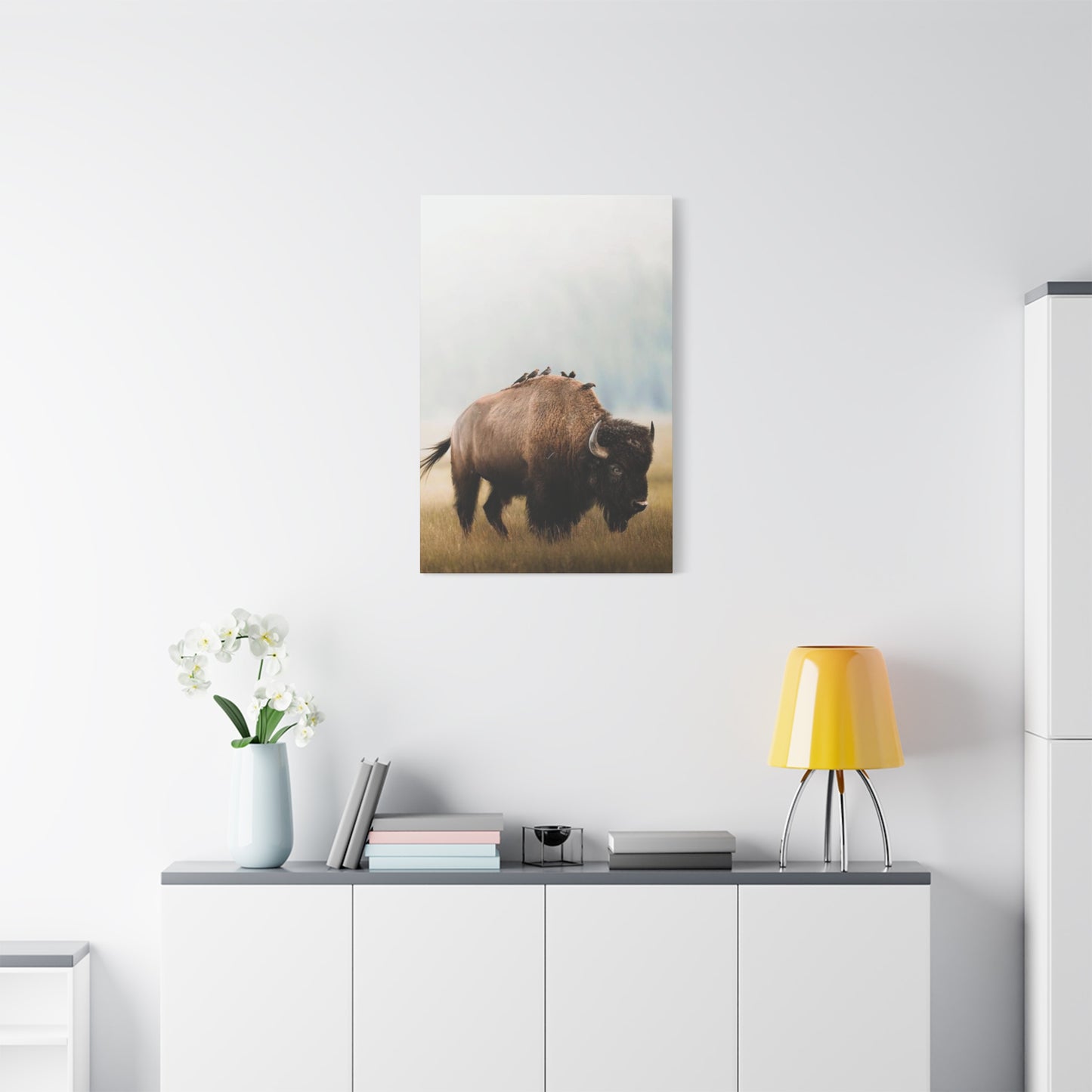 Bison Carrying Birds Wall Art & Canvas Prints
