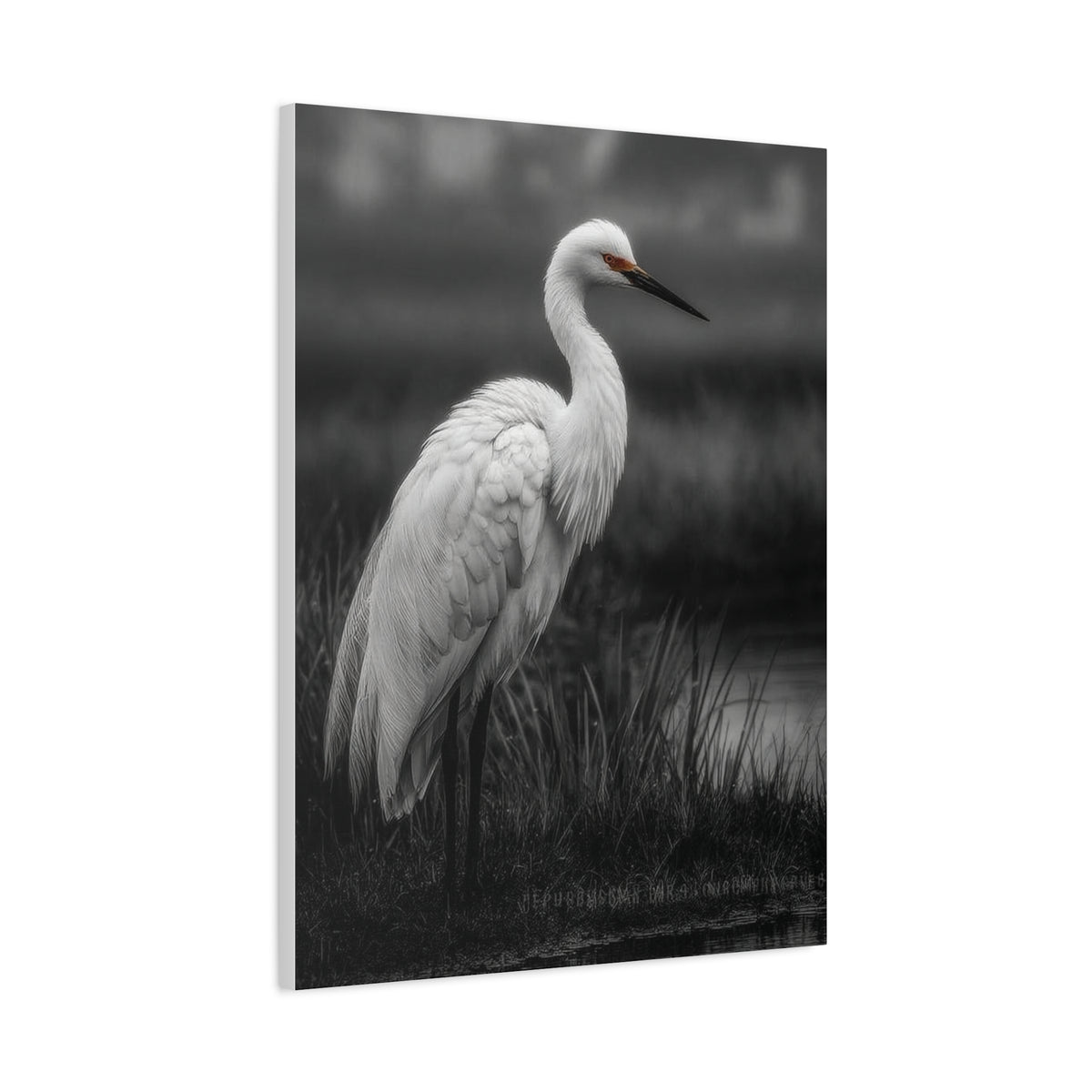 Light Grey Crane Mist Portrait Wall Art & Canvas Print