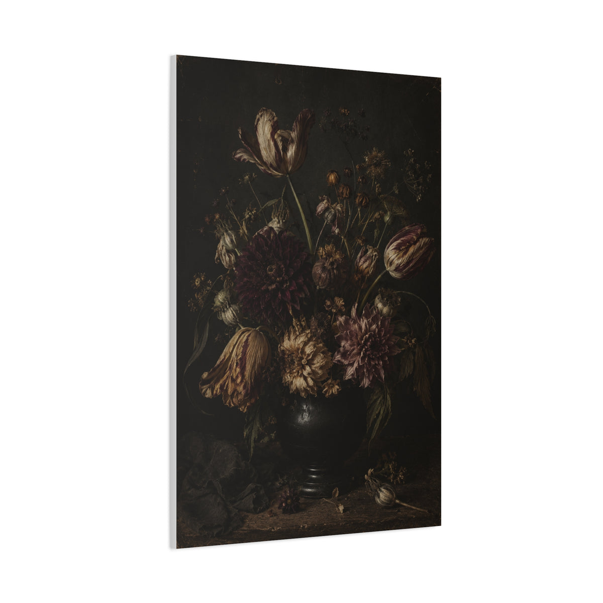 Dark Floral Old Master Still Life Wall Art & Canvas Print