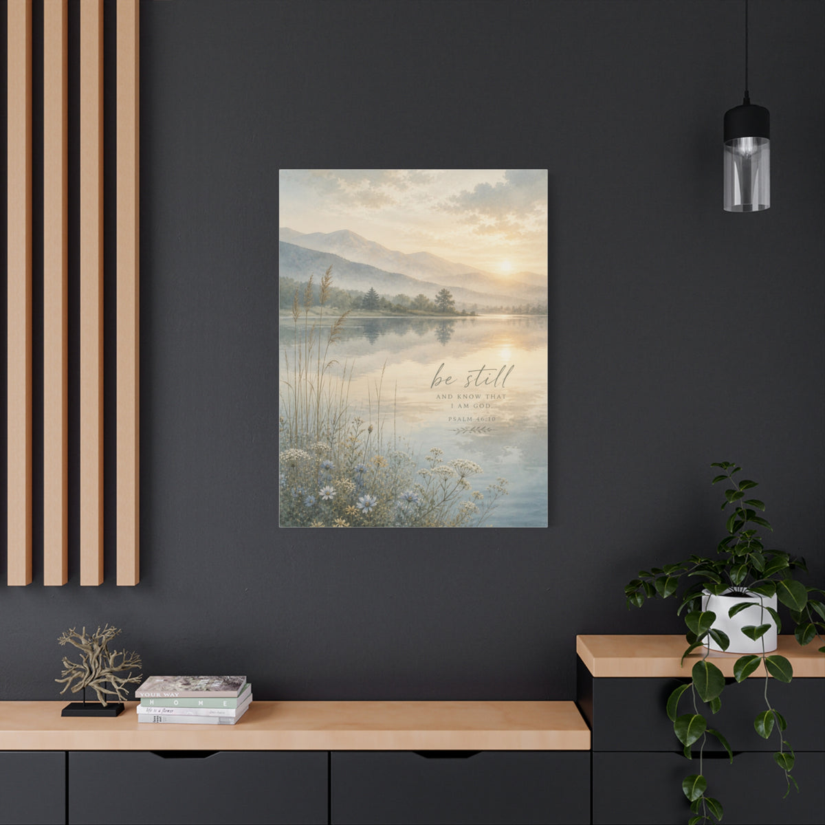 “Be Still” Sacred Lake Landscape Wall Art & Canvas Print