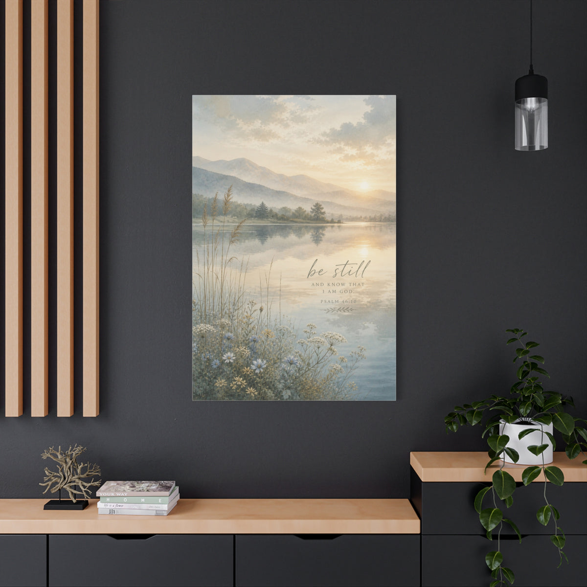 “Be Still” Sacred Lake Landscape Wall Art & Canvas Print
