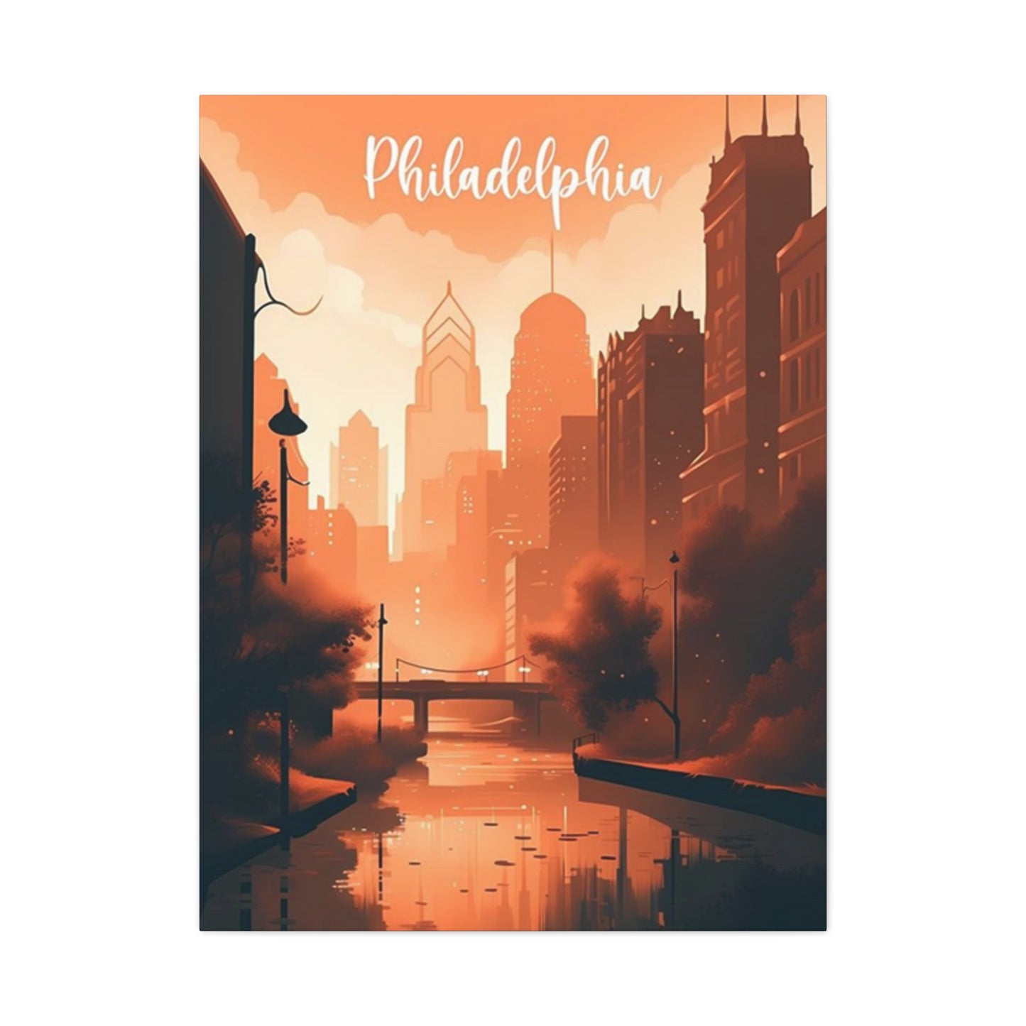 Philadelphia Warm Tone Poster Wall Art & Canvas Prints