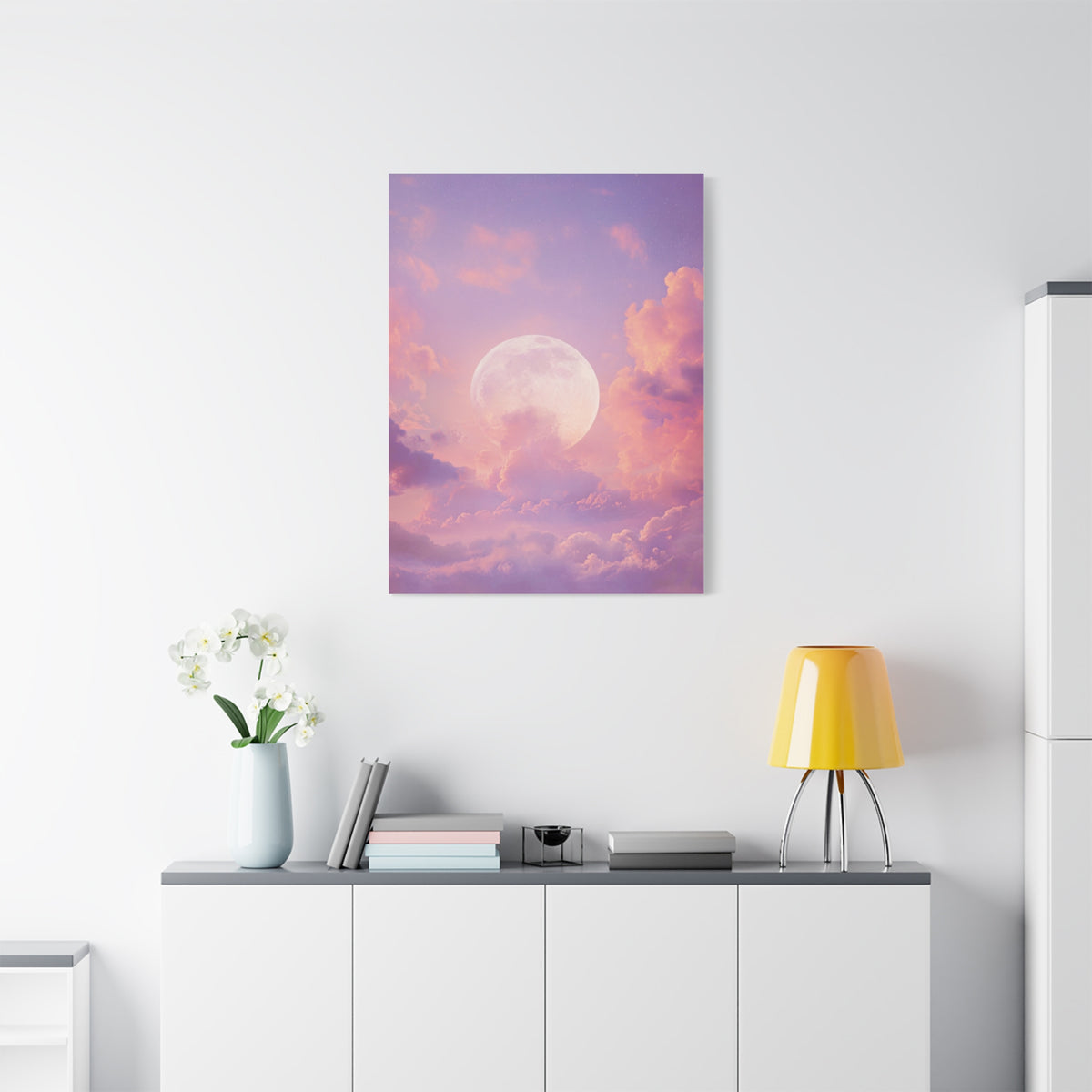 Dreamy Celestial Moon Clouds Wall Art & Canvas Print