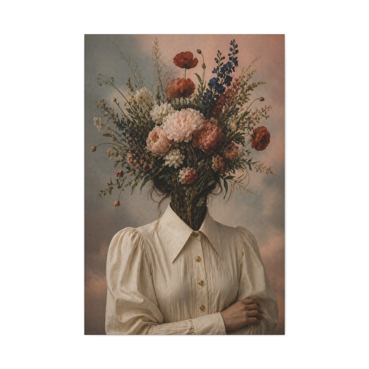 Surreal Floral Identity Portrait Wall Art & Canvas Print