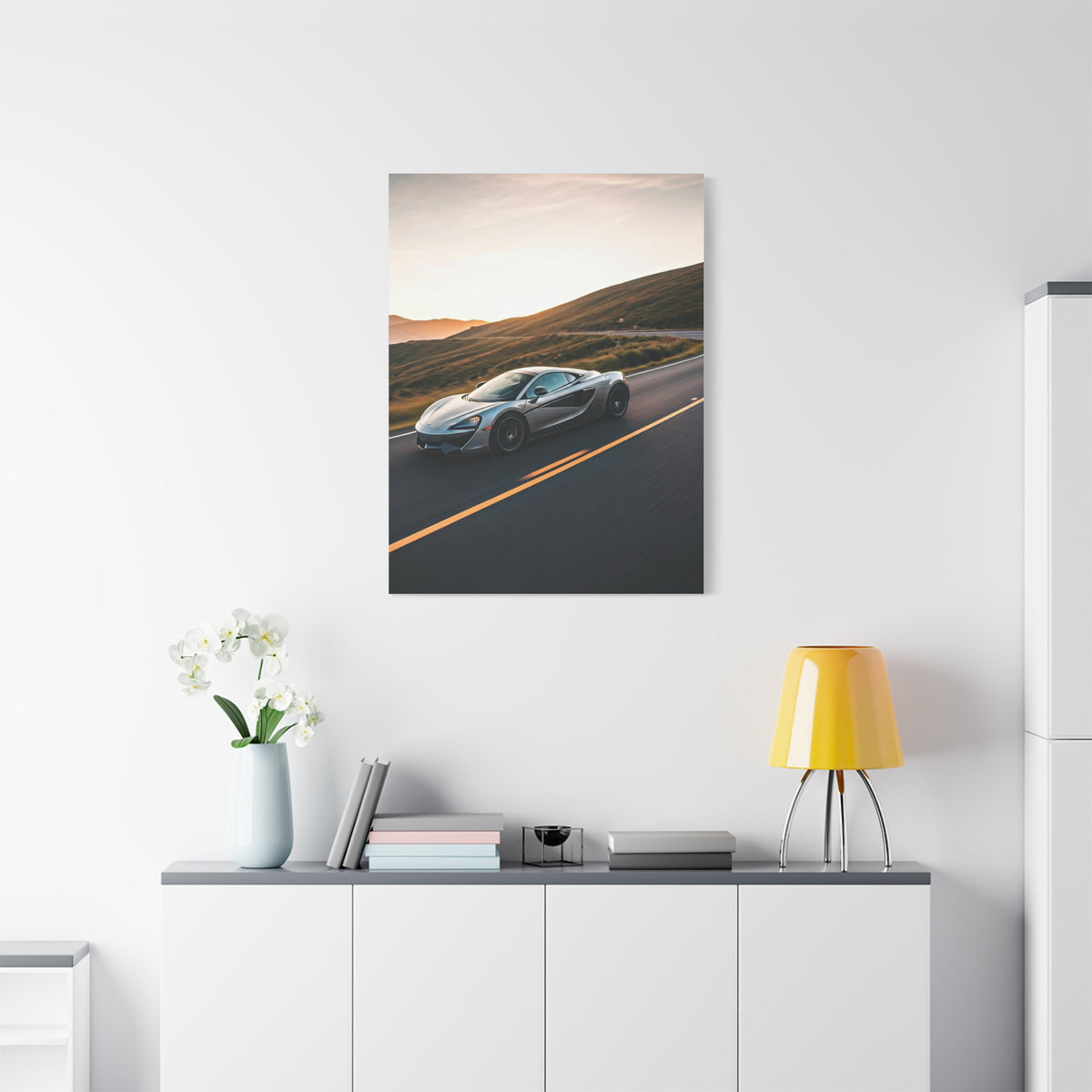 McLaren 570GT Cinematic Mountain Pass Wall Art & Canvas Prints