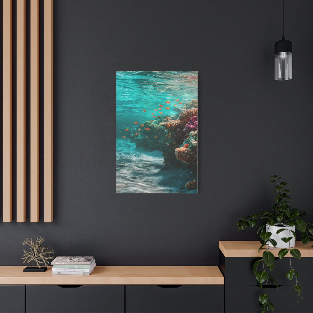 Coral Reef Coastline with Tropical Fish Wall Art & Canvas Print