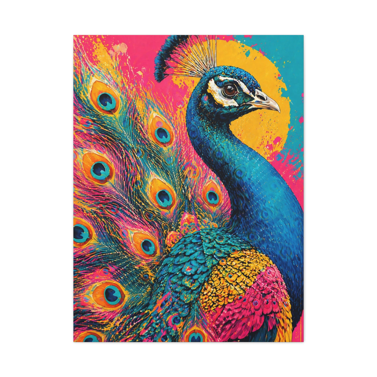 Vibrant Pop Art Peacock Statement Wall Art & Canvas Print