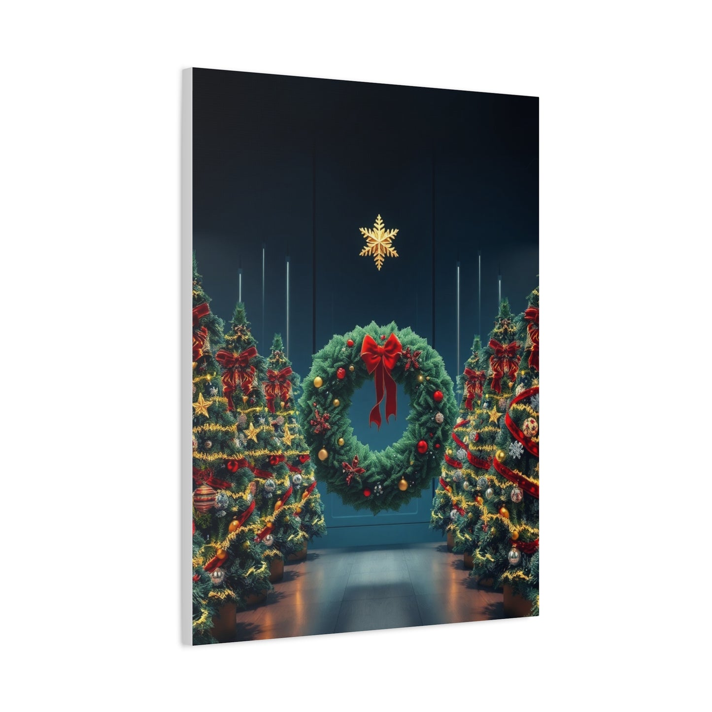 Christmas Trees & Wreath Art Luxury Canvas Wall Art & Canvas Print
