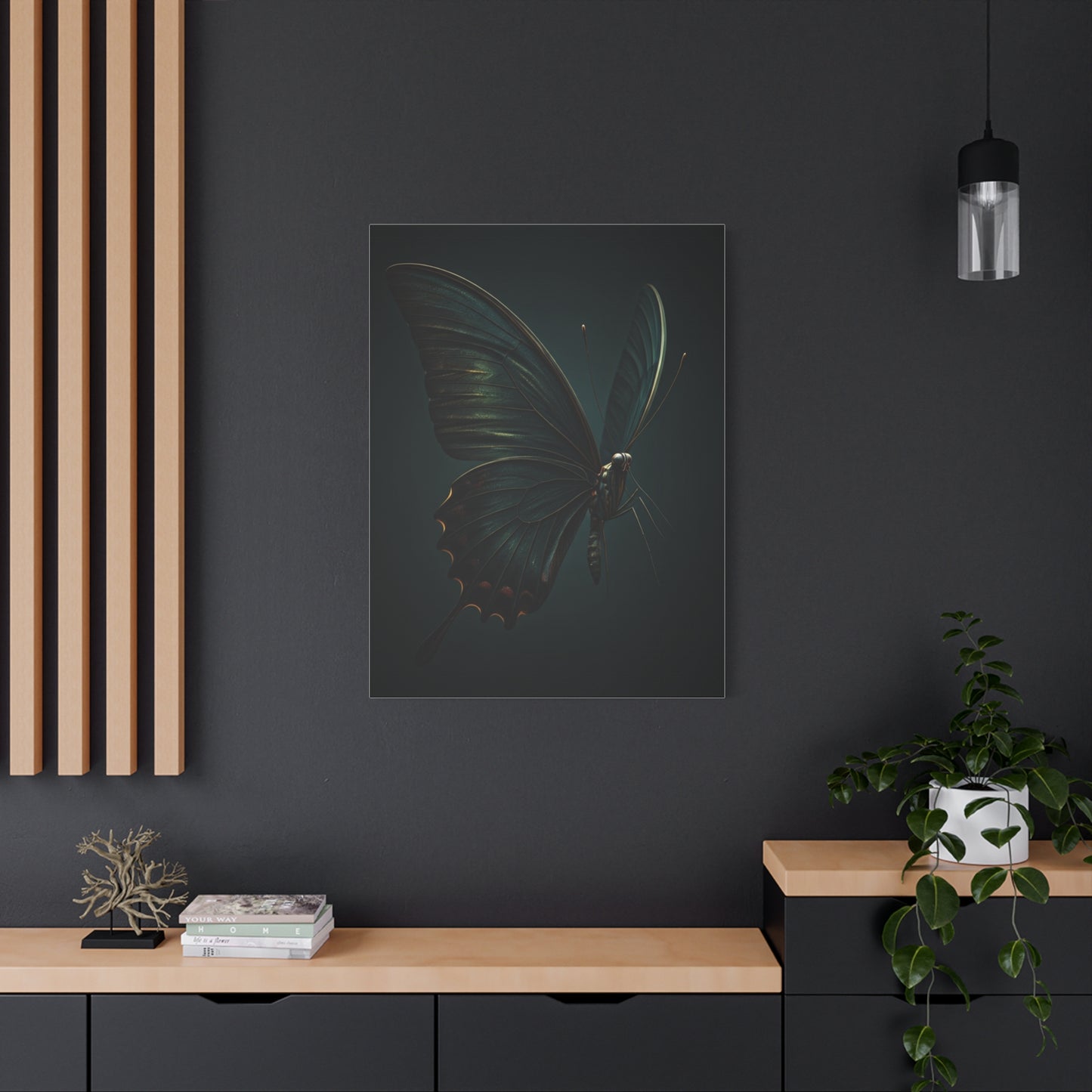 Dark Swallowtail Butterfly Profile Study Wall Art & Canvas Prints