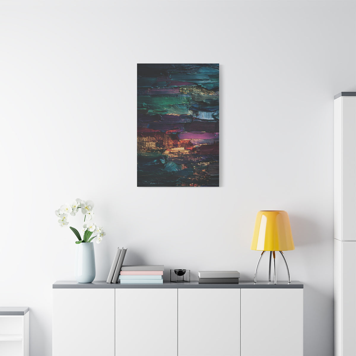 Jewel Tone Textured Abstract Gallery Painting Wall Art & Canvas Print