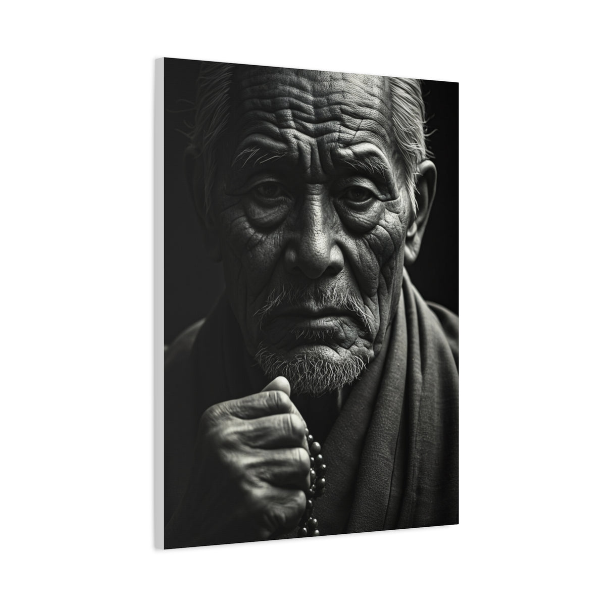 Elder Man with Reflective Expression Wall Art & Canvas Prints