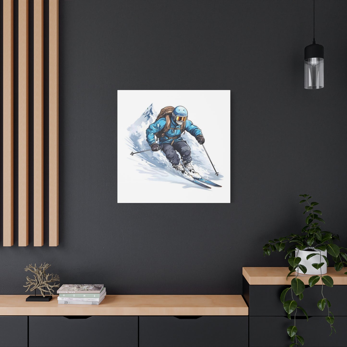 Skiing Drawing Wall Art & Canvas Prints