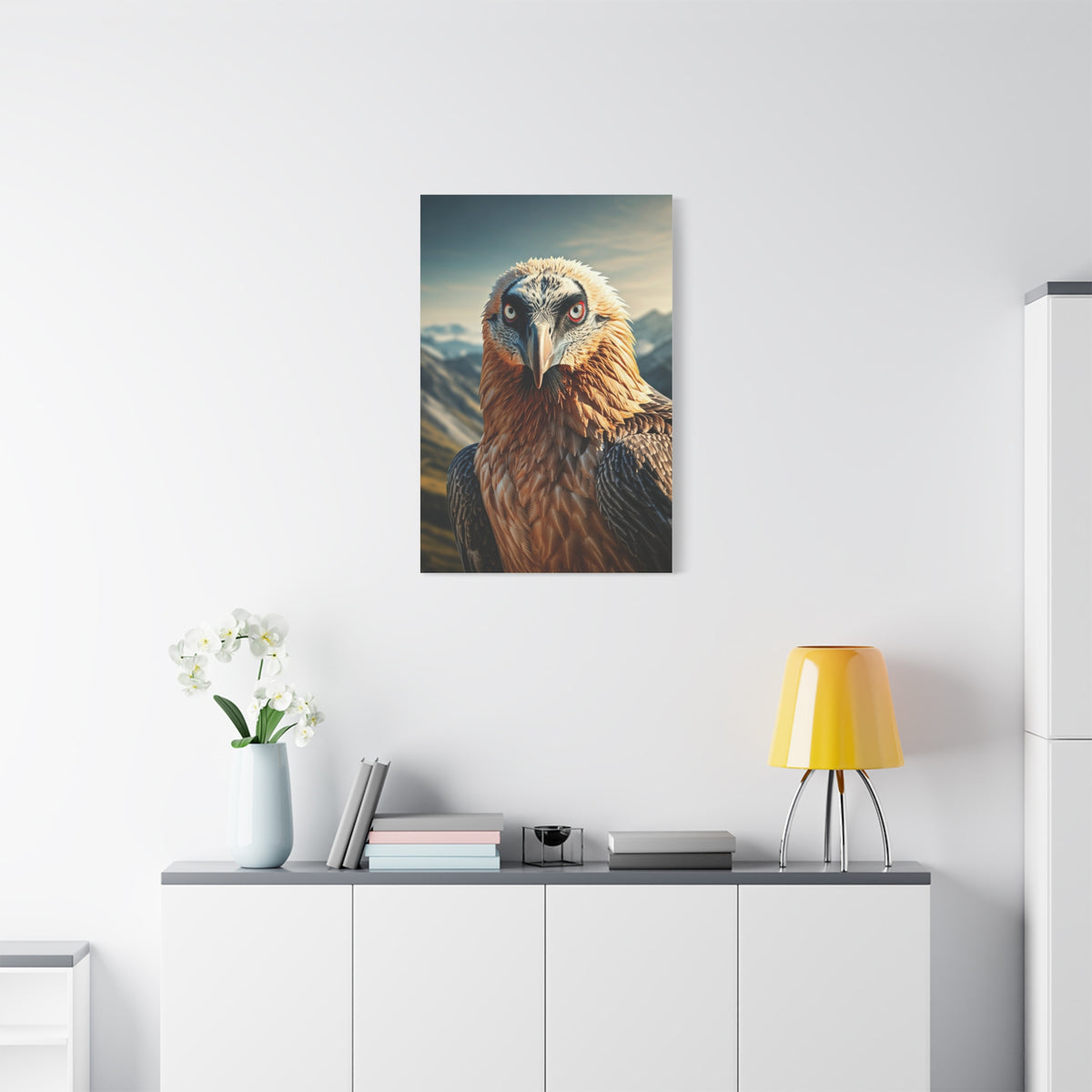 Majestic Mountain Falcon Portrait Wall Art & Canvas Prints