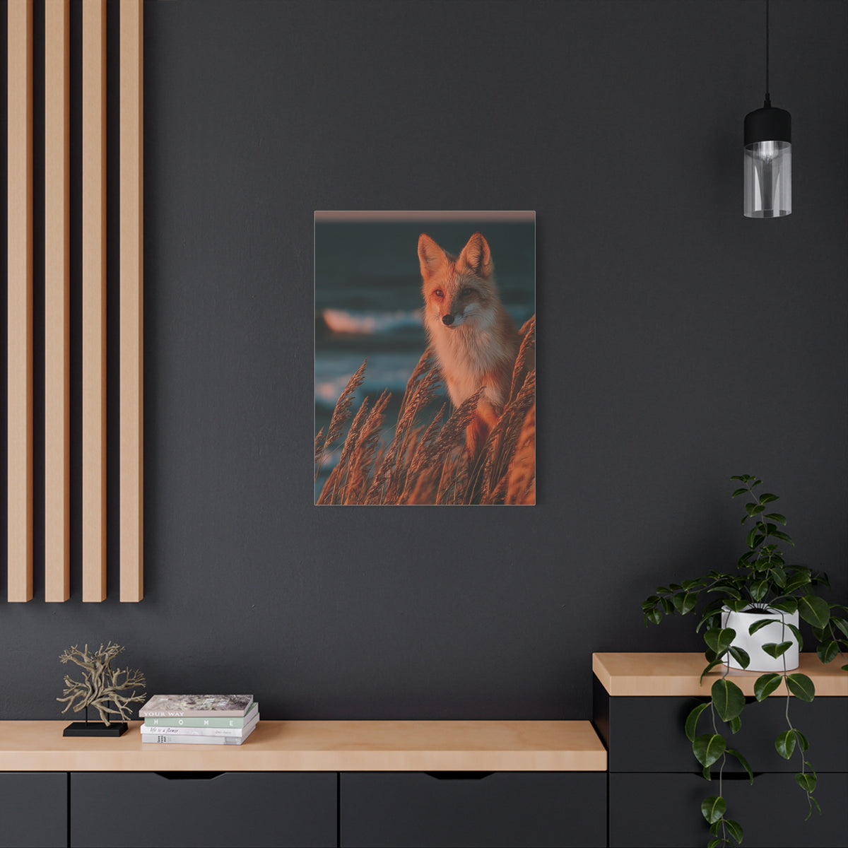 Coastal Dune Fox Golden Hour Wall Art & Canvas Print