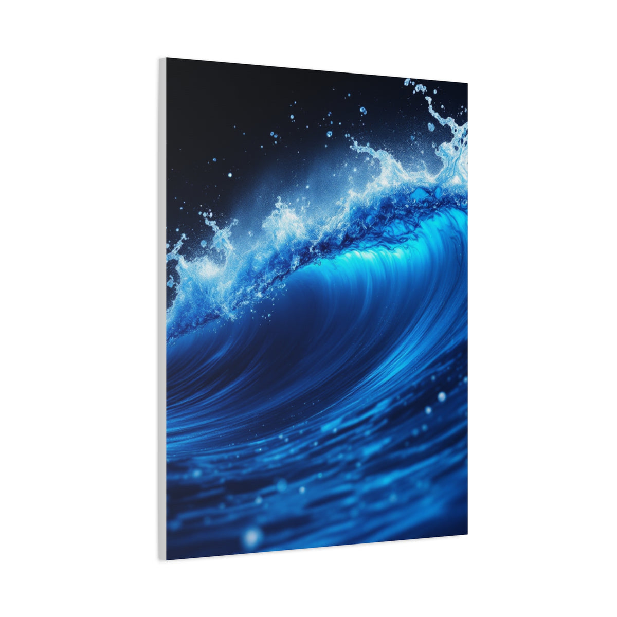 Powerful Ocean Wave in Electric Blue Motion Wall Art & Canvas Prints