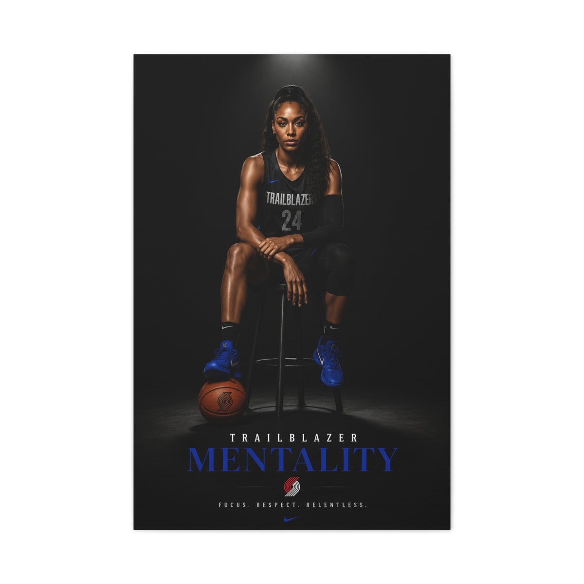 Trailblazer Mentality Women’s Basketball Sports Wall Art & Canvas Print