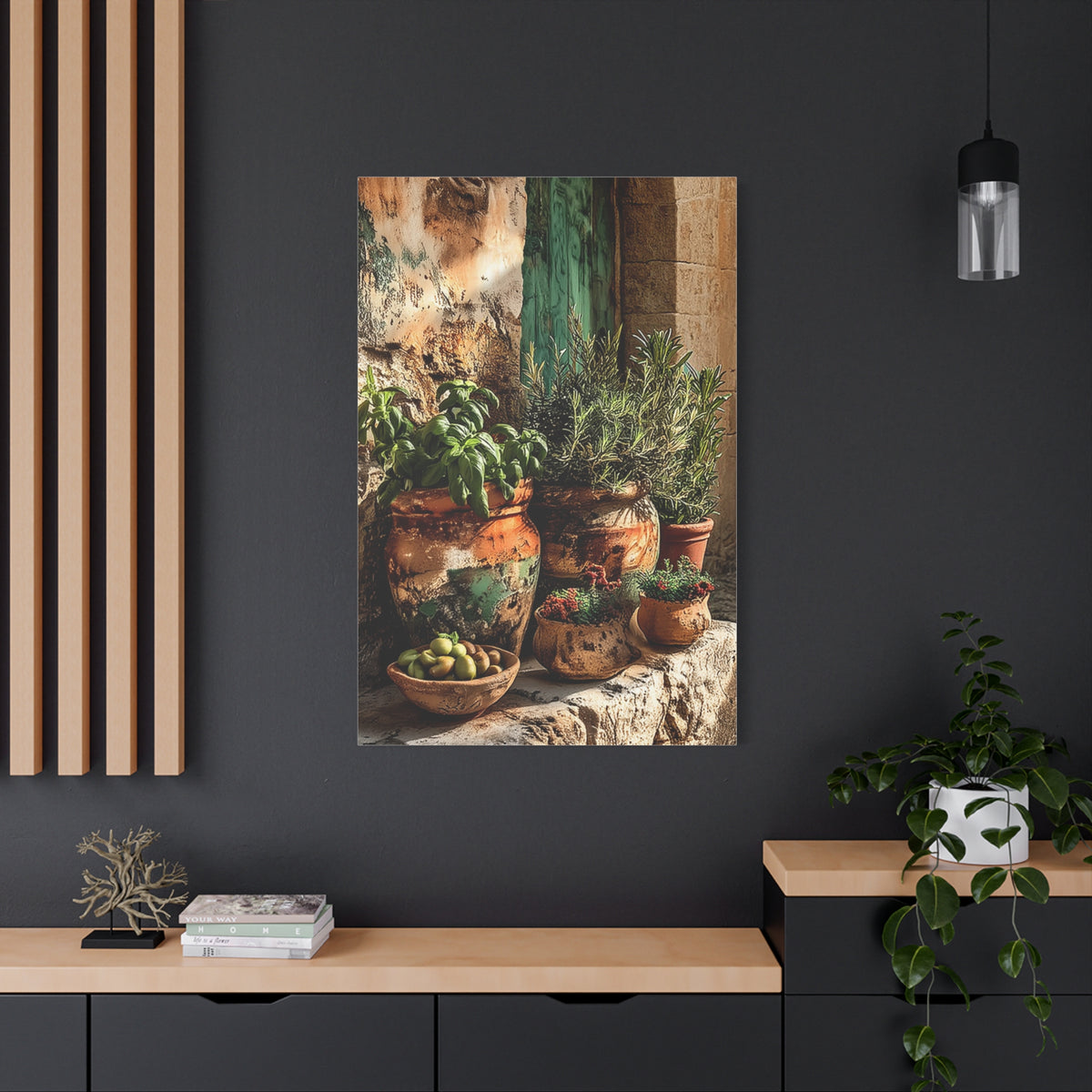 Mediterranean Herb Garden Still Life Wall Art & Canvas Print