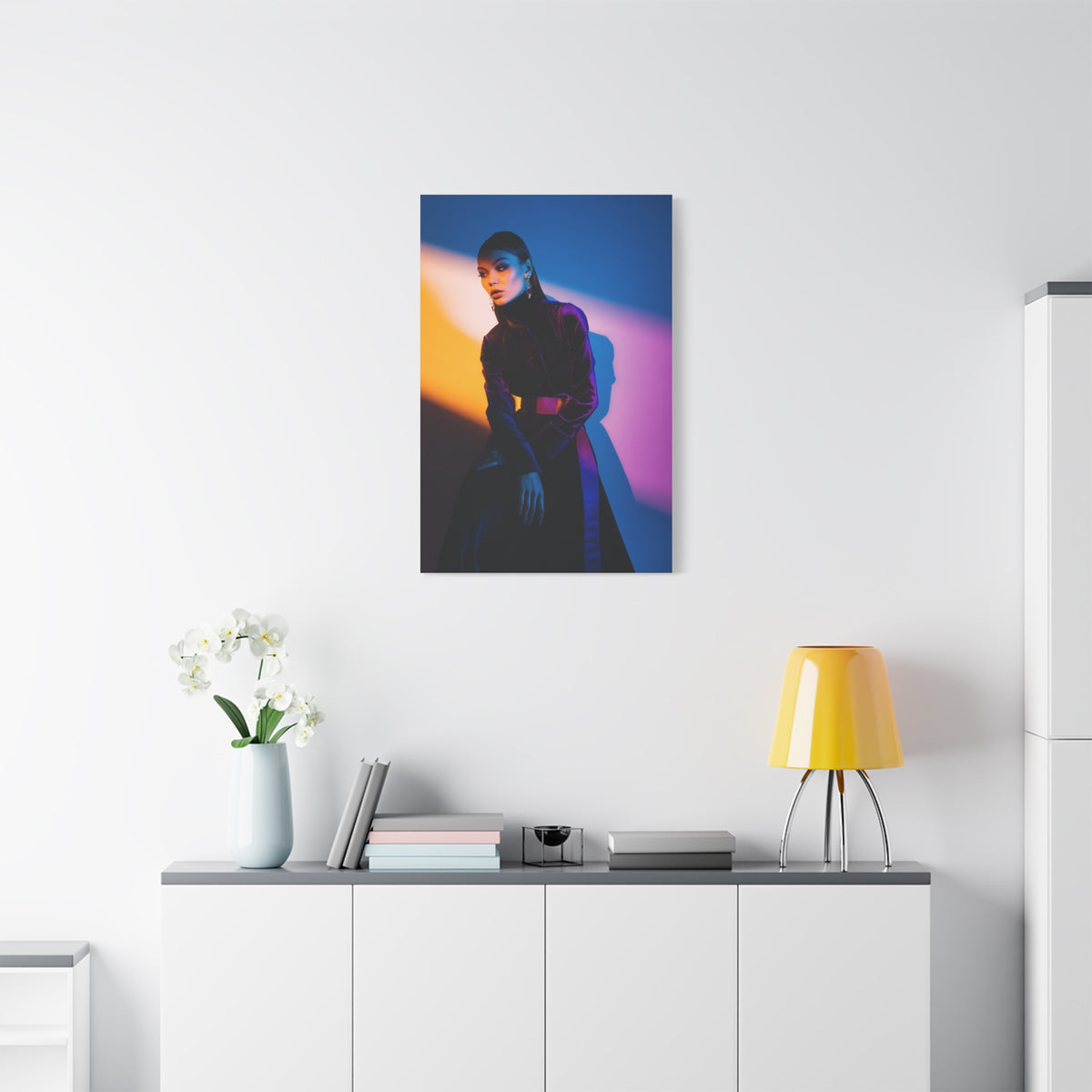Editorial Fashion Color Shadow Portrait Wall Art & Canvas Print