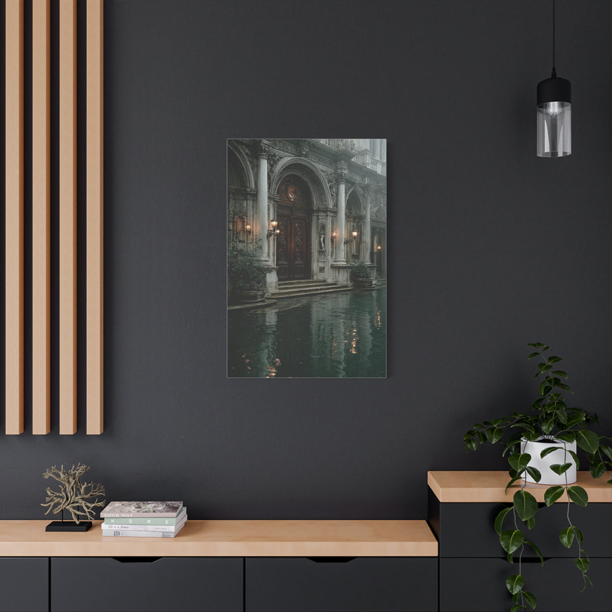 Venetian Palace Canal Entrance Wall Art & Canvas Print