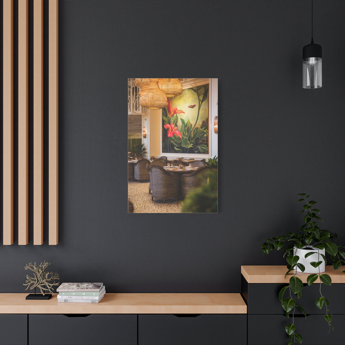 Tropical Flora and Fauna Resort Restaurant Wall Art & Canvas Print