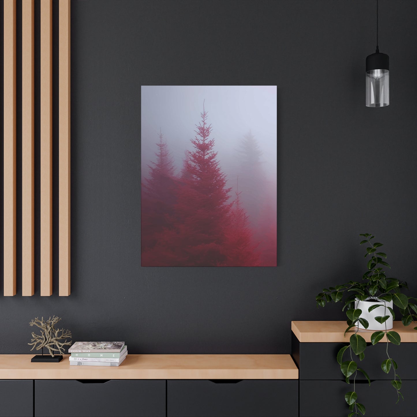 Red Tree in Mist Wall Art & Canvas Prints