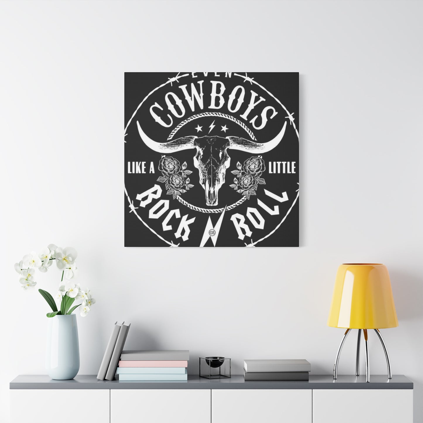 Cowboy Rock N Roll Poster Wall Art & Canvas Prints