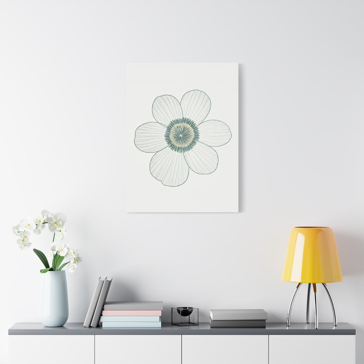 Minimal Line Floral Sketch Wall Art & Canvas Prints
