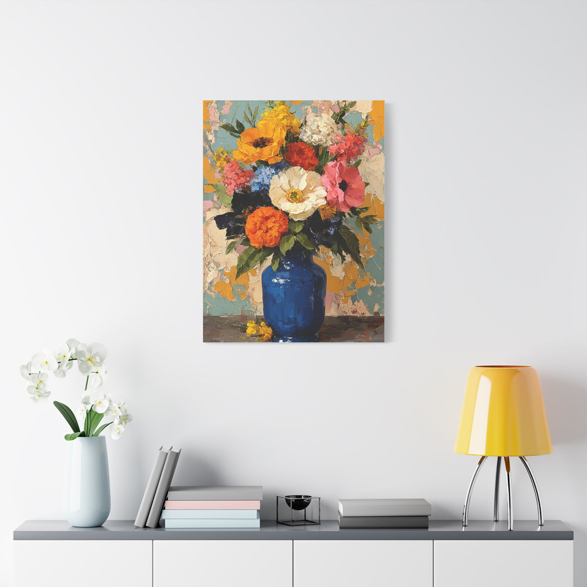 Expressive Floral Vase Composition Wall Art & Canvas Print