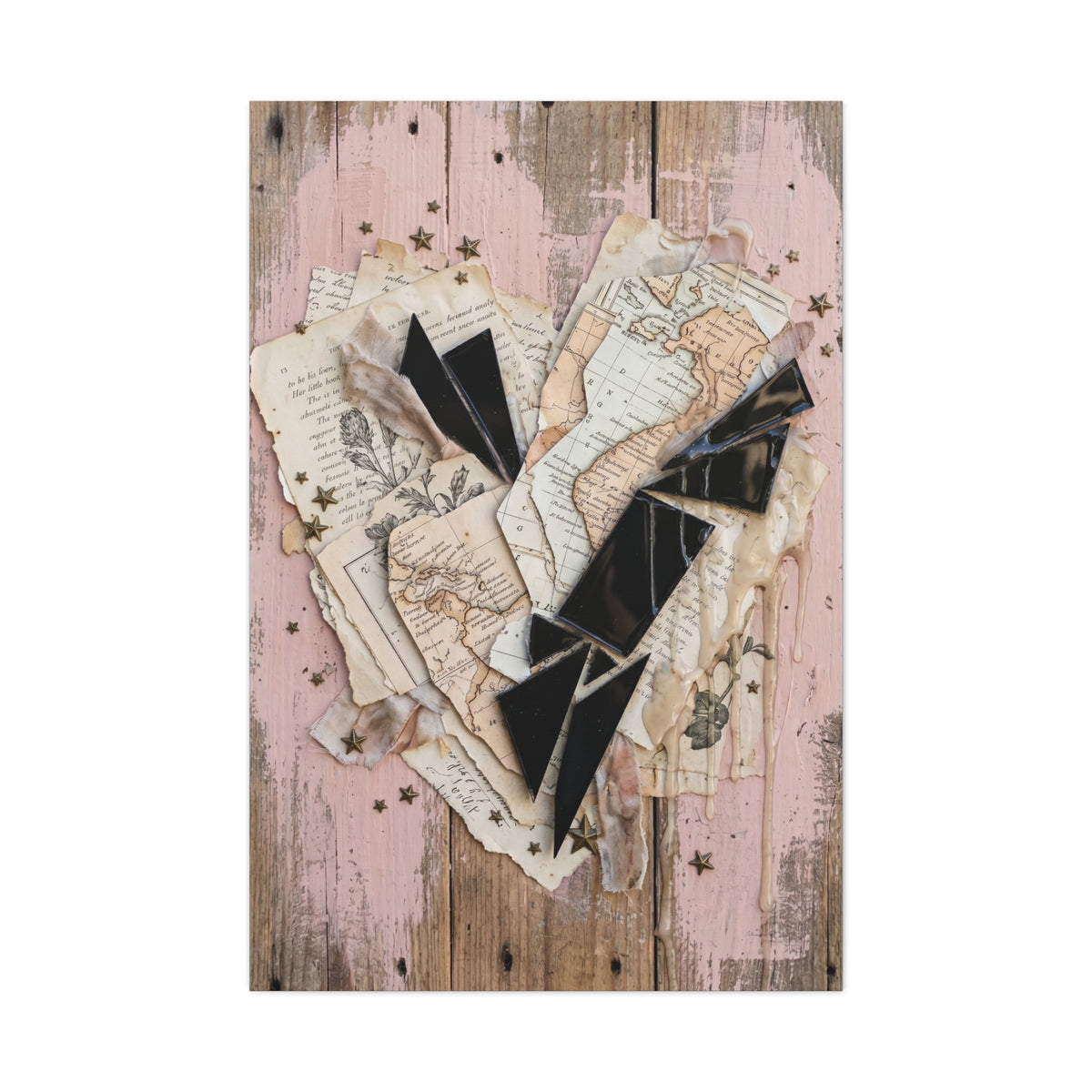 Reclaimed Mixed Media Heartless Romance Wall Art & Canvas Print