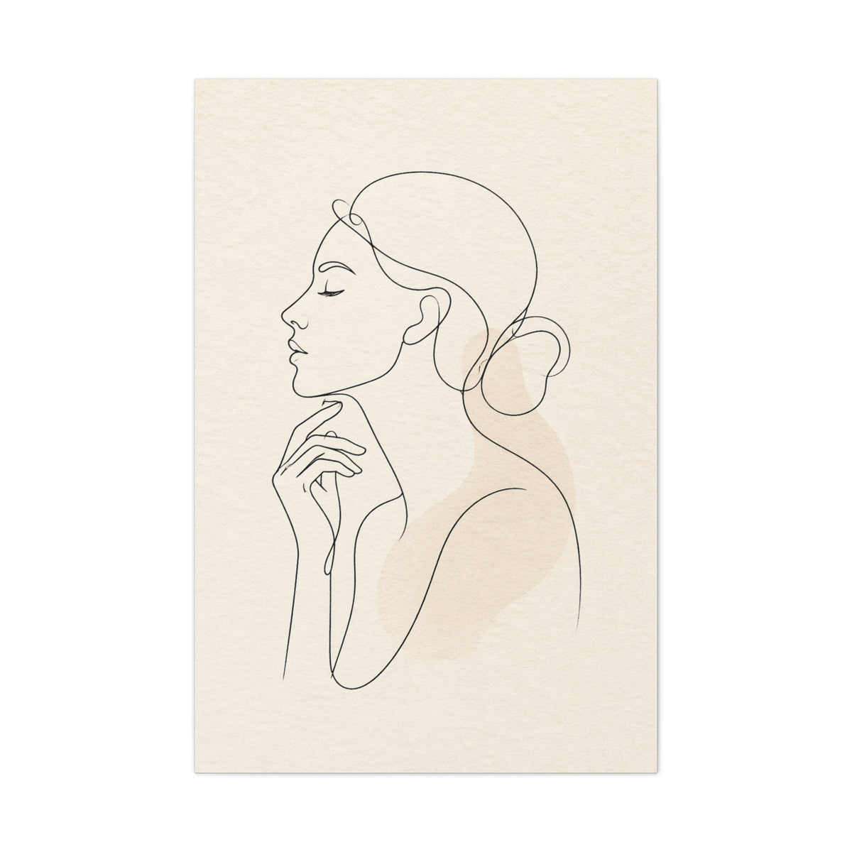 Minimal Continuous Line Portrait Wall Art & Canvas Print