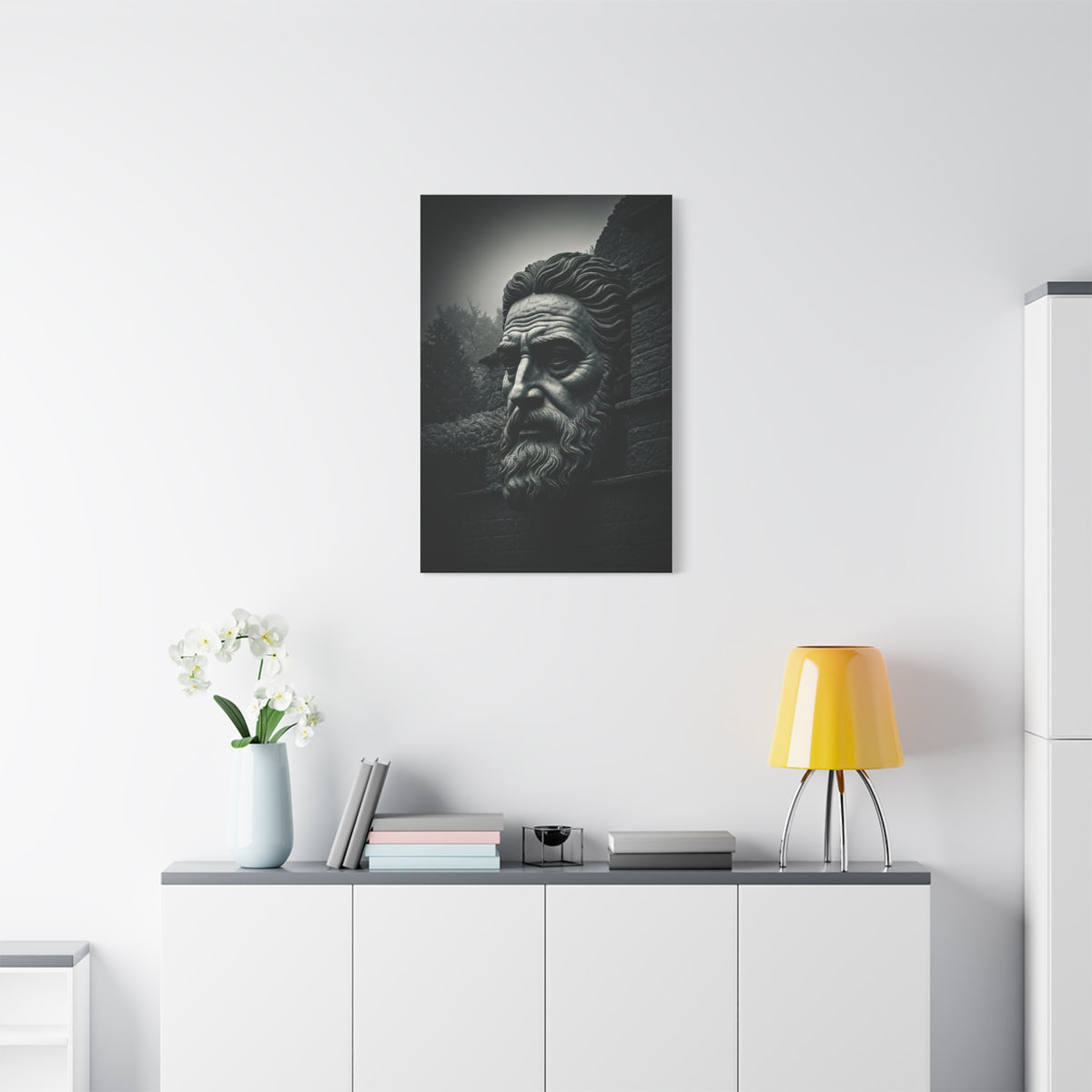 Ancient Stone Philosopher Bust Wall Art & Canvas Prints
