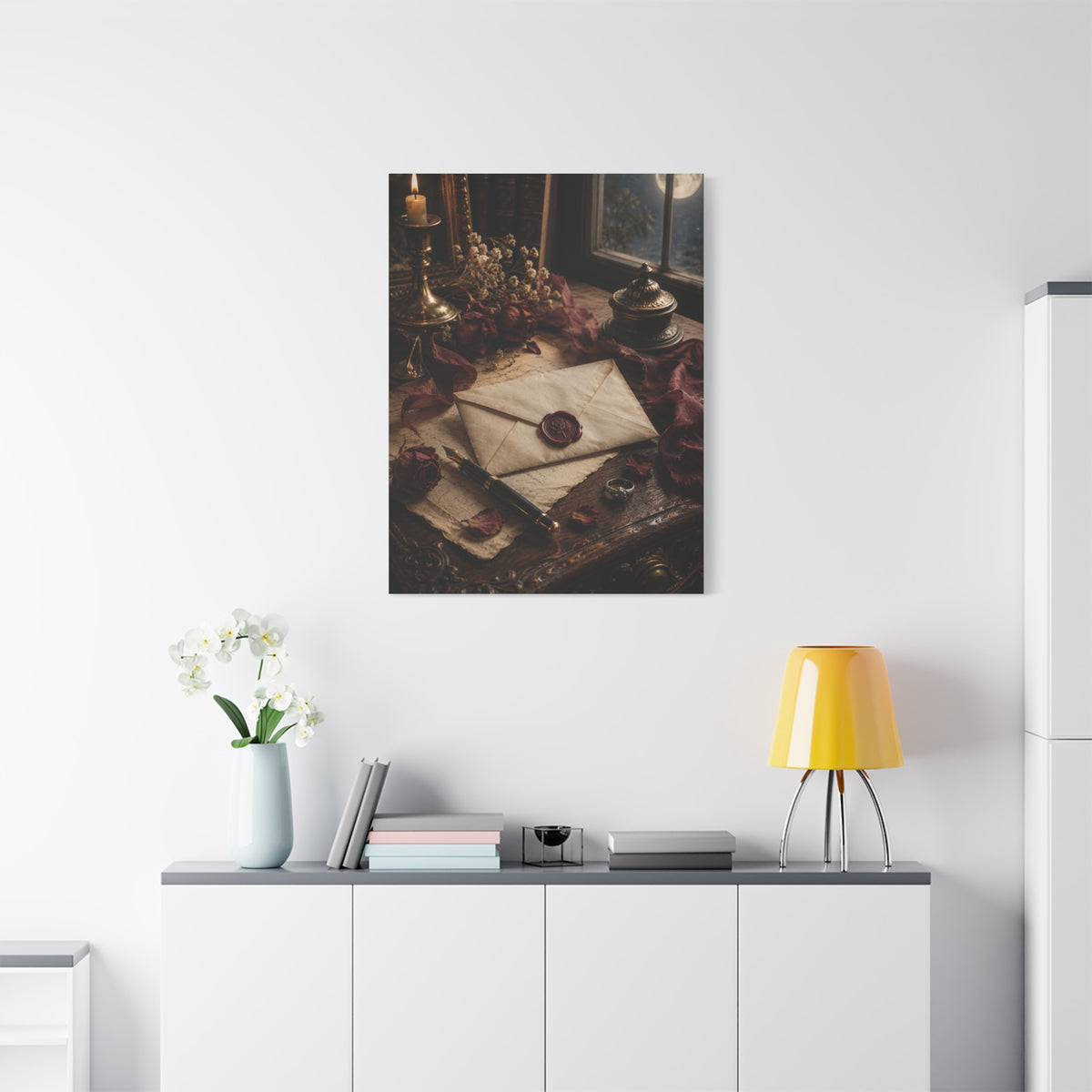 Vintage Love Letter Candlelight Desk Wall Art & Canvas Print