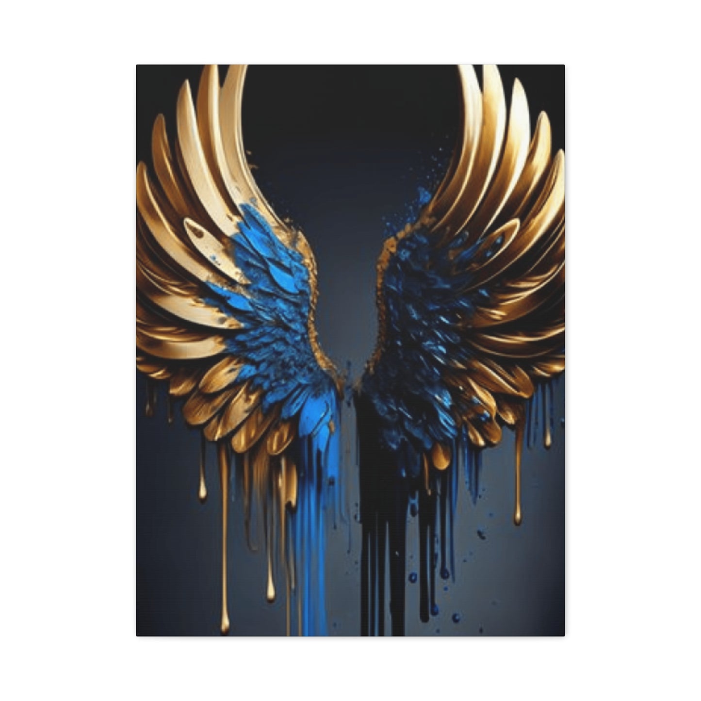Gold and Blue Angel Wings Wall Art & Canvas Prints
