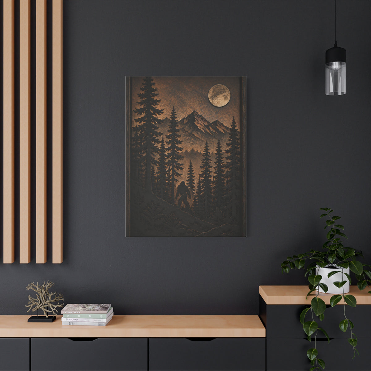 Pacific Northwest Bigfoot Forest Wall Art & Canvas Print