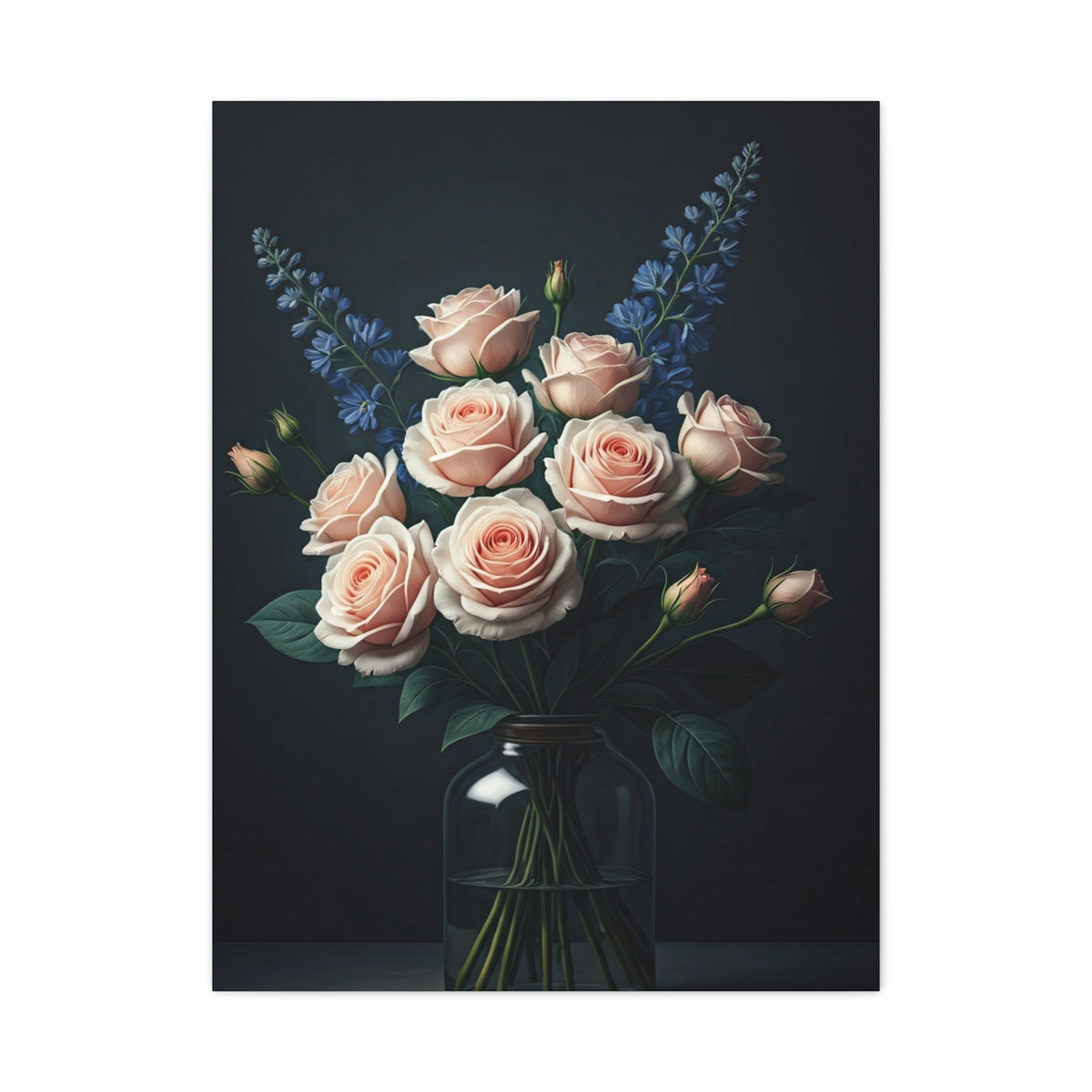 Blush Rose Bouquet in Glass Vase Wall Art & Canvas Prints