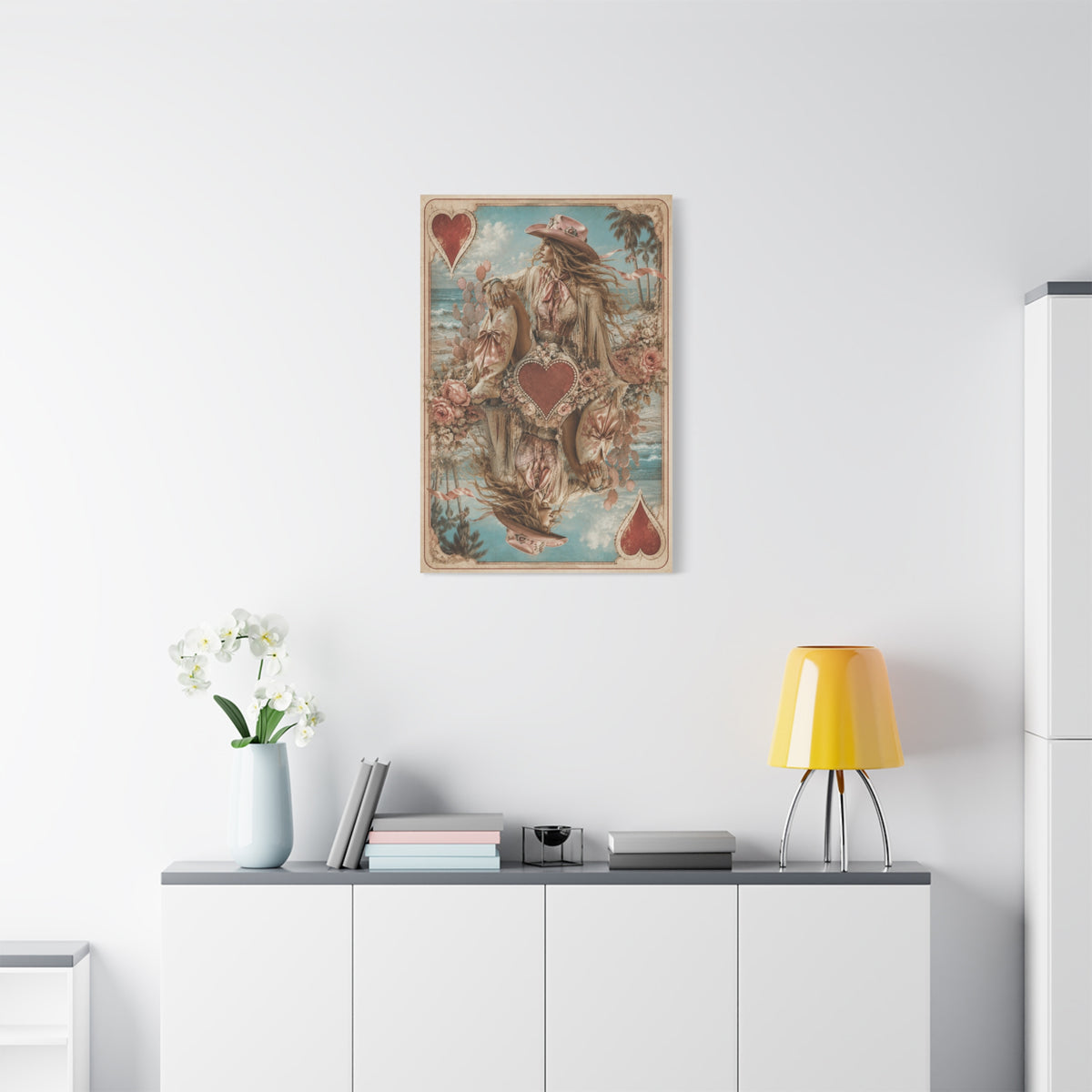 Coastal Cowgirl Playing Card Portrait Wall Art & Canvas Print
