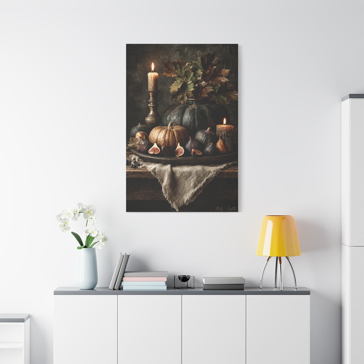 Autumn Harvest Candle Still Life Wall Art & Canvas Print