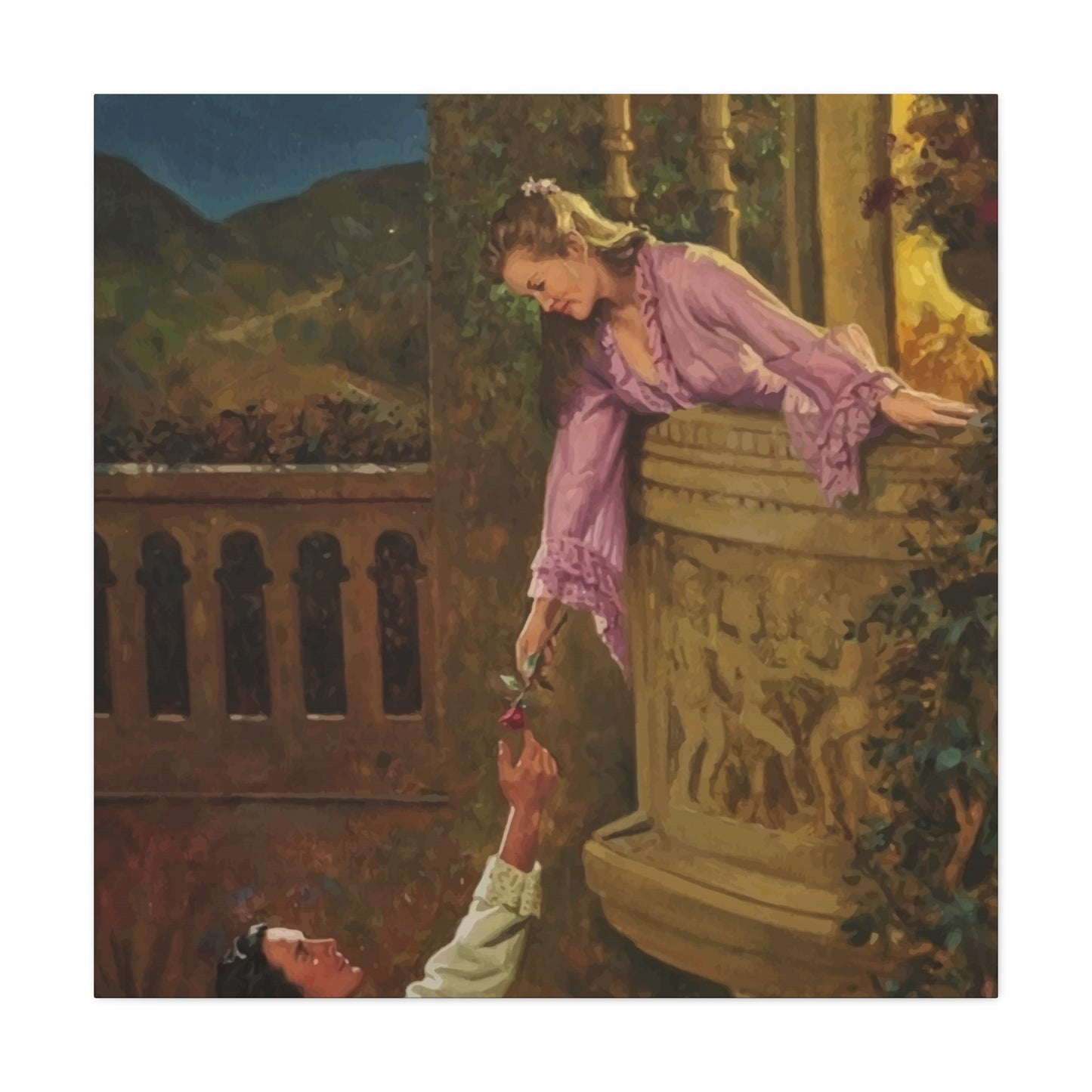 Lover Giving Rose Wall Art & Canvas Prints