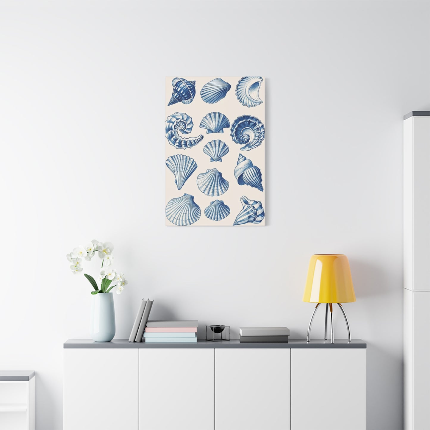 Blue Shell Shapes Wall Art & Canvas Prints